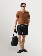 Percival Brown Casa Martini Knitted Tennis Polo Shirt - Image 4 of 6