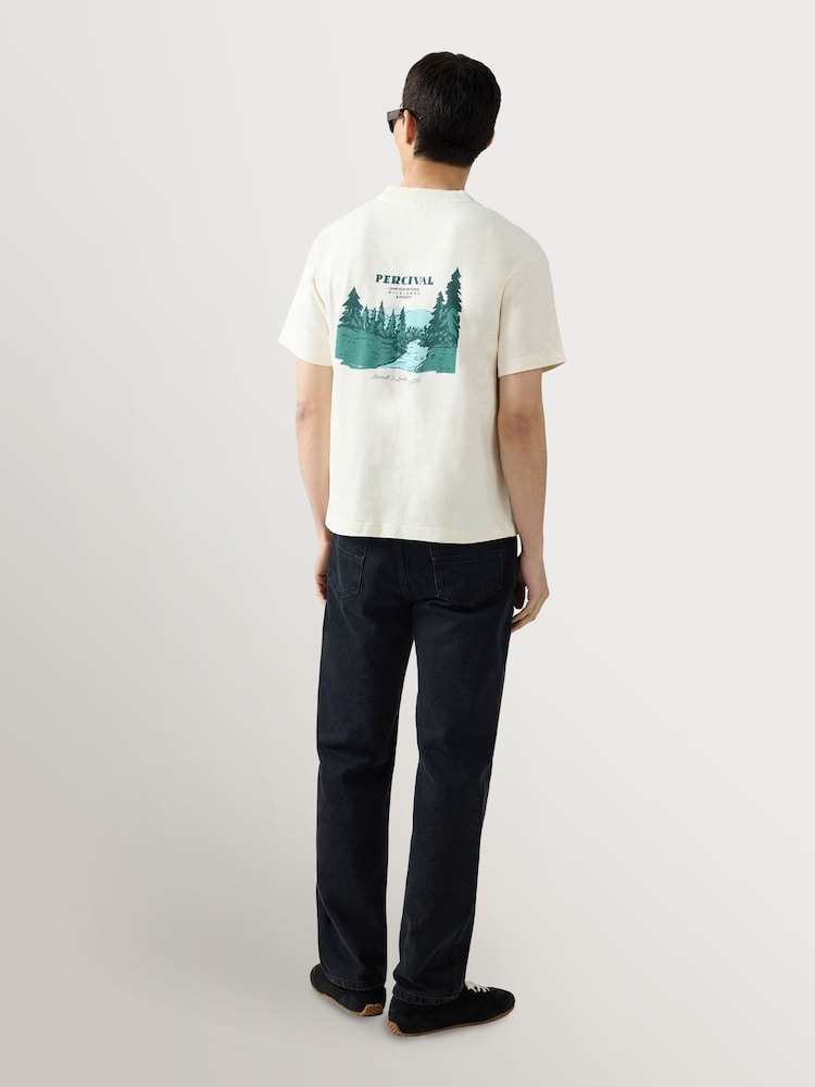 Percival White Wildlands Oversized Graphic Print T-Shirt - Image 2 of 8