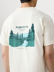 Percival White Wildlands Oversized Graphic Print T-Shirt - Image 6 of 8