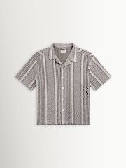 Percival Brown Hugh Crochet Cuban Shirt - Image 1 of 1