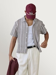Percival Brown Hugh Crochet Cuban Shirt - Image 4 of 7