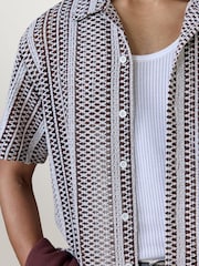 Percival Brown Hugh Crochet Cuban Shirt - Image 5 of 7