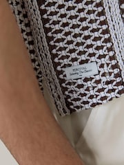 Percival Brown Hugh Crochet Cuban Shirt - Image 6 of 7