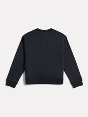 New Balance Black French Terry Small Logo Crew Sweatshirt - Image 7 of 8