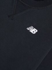 New Balance Black French Terry Small Logo Crew Sweatshirt - Image 8 of 8