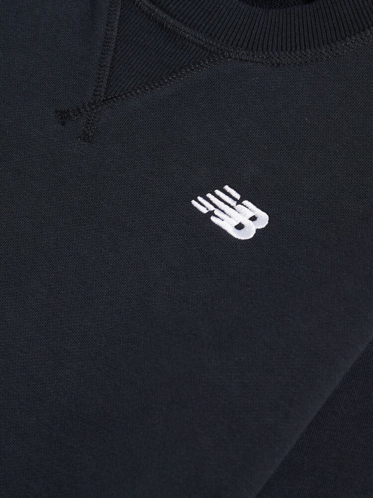 New Balance Black French Terry Small Logo Crew Sweatshirt - Image 8 of 8