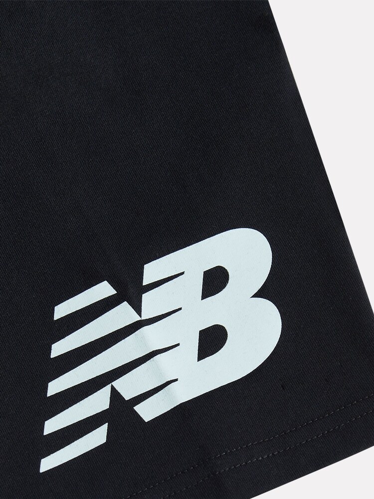 New Balance Blue Stacked Logo T-Shirt and Cycle Shorts Set - Image 5 of 5 New Balance Blue Stacked Logo T-Shirt and Cycle Shorts Set - Image 5 of 5