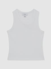 Blanco - Reiss Violet Stretch-Cotton Ribbed Vest - Imagen 2 de 3