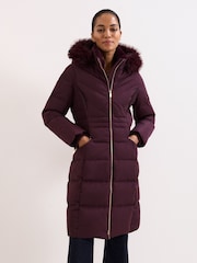 Phase Eight Red Amber Midi Puffer Jacket - Image 1 of 7