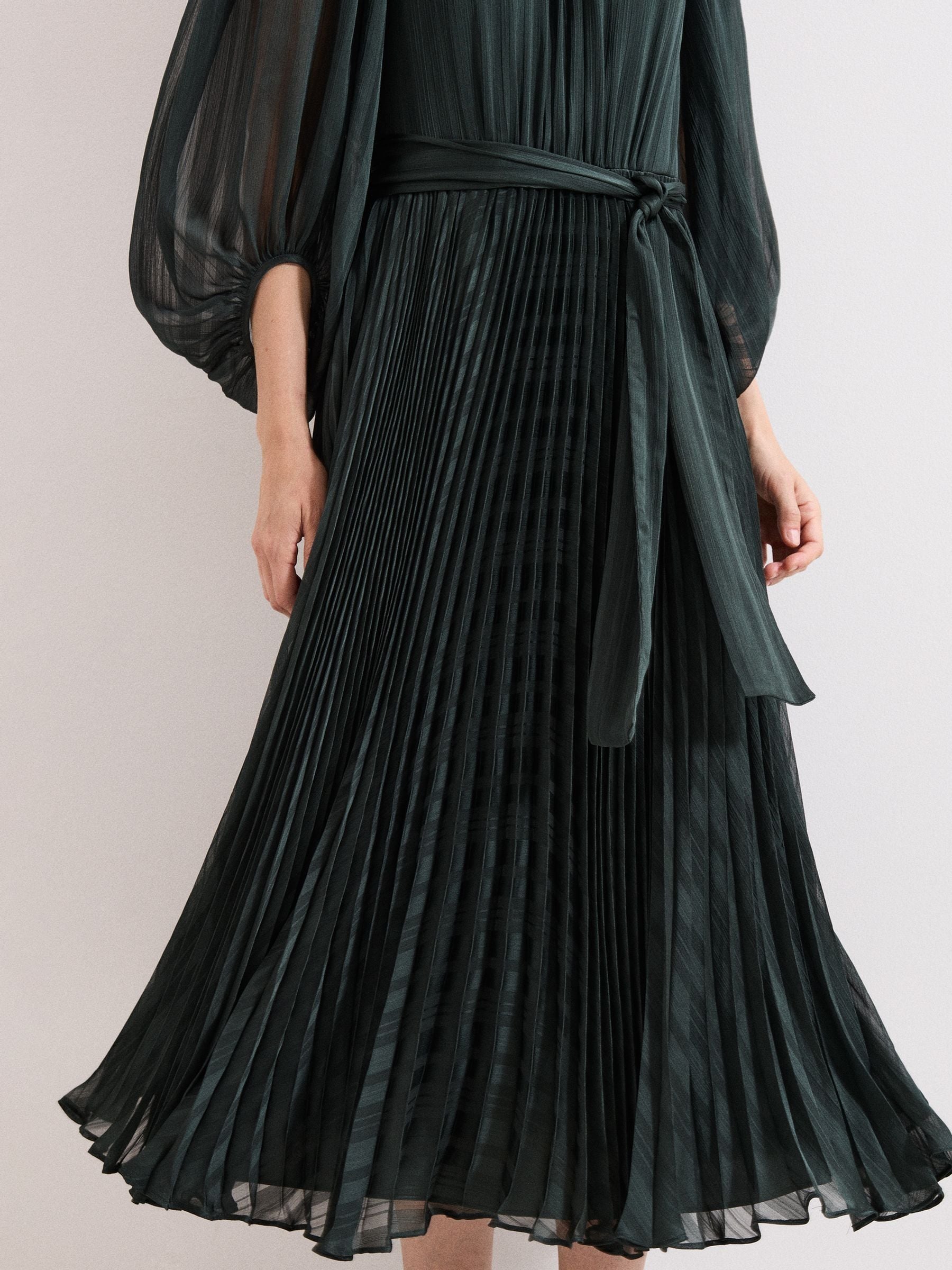 Buy Phase Eight Green Petite Lucie Pleat Dress from Next USA