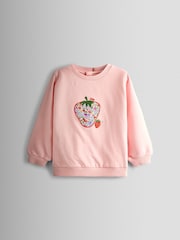 JoJo Maman Bébé Light Pink 2- Piece Strawberry Appliqué And Leggings Set - Image 2 of 7