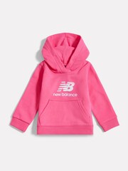 New Balance Pink Stacked Logo FT Hoodie - Image 1 of 3