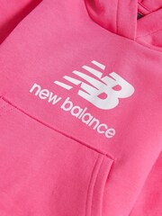 New Balance Pink Stacked Logo FT Hoodie - Image 3 of 3