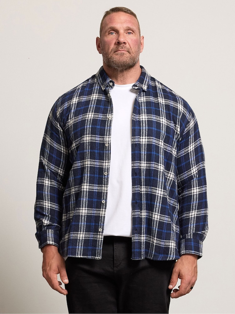 BadRhino Big & Tall Blue Checked Shirt - Image 1 of 6