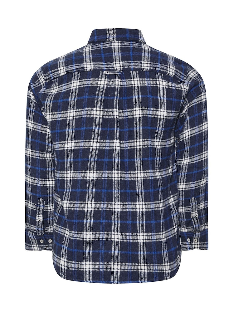 BadRhino Big & Tall Blue Checked Shirt - Image 6 of 6