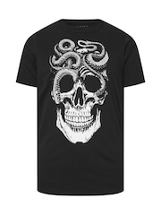 BadRhino Big & Tall Black Skull and Snake T-Shirt - Image 4 of 6