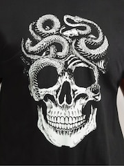 BadRhino Big & Tall Black Skull and Snake T-Shirt - Image 6 of 6