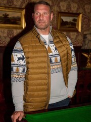 BadRhino Big & Tall Grey Stag Quarter Zip Fairisle Jumper - Image 2 of 6