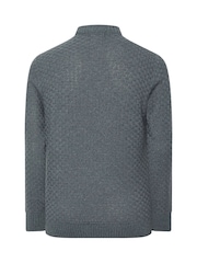 BadRhino Big & Tall Blue Textured Crew Neck Knitted Jumper - Image 6 of 6