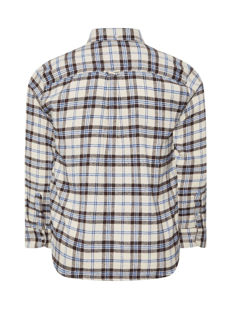 BadRhino Big & Tall White Checked Shirt - Image 6 of 6