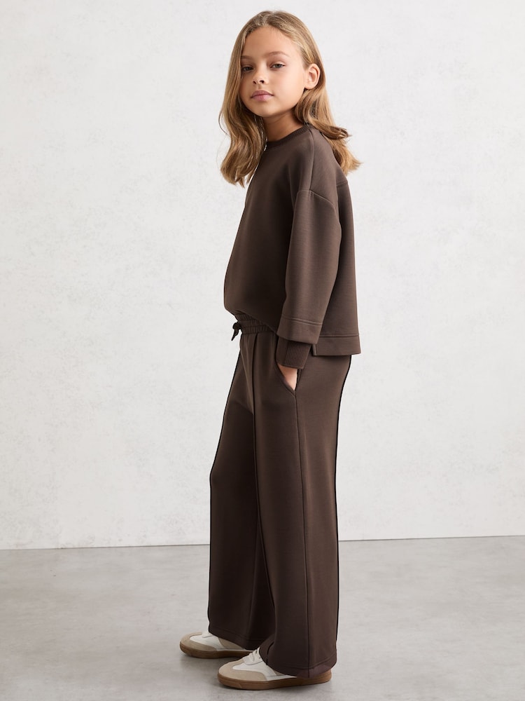 Reiss Chocolate Bernie 3-9 yrs Interlock Sweatshirt and Joggers Set - Image 1 of 4 Reiss Chocolate Bernie 3-9 yrs Interlock Sweatshirt and Joggers Set - Image 1 of 4