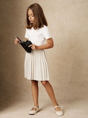 Reiss Zoe Metallic-Knit Pleated Dress - Bild 5 von 6