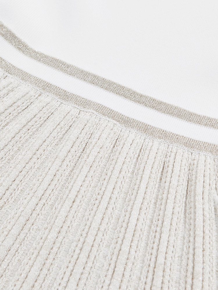 Reiss Zoe Metallic-Knit Pleated Dress - Bild 6 von 6