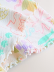 Ecru Rainbow Ribbed Flare Leggings (3mths-7yrs) - Image 3 of 4