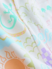 Ecru Rainbow Ribbed Flare Leggings (3mths-7yrs) - Image 7 of 7