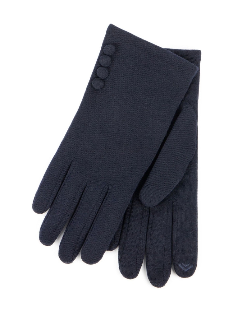 Totes Blue Thermal SmarTouch Gloves With Button Details - Image 2 of 2 Totes Blue Thermal SmarTouch Gloves With Button Details - Image 2 of 2