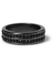 DCK Mens Paved Band Black Ring - Image 2 of 2