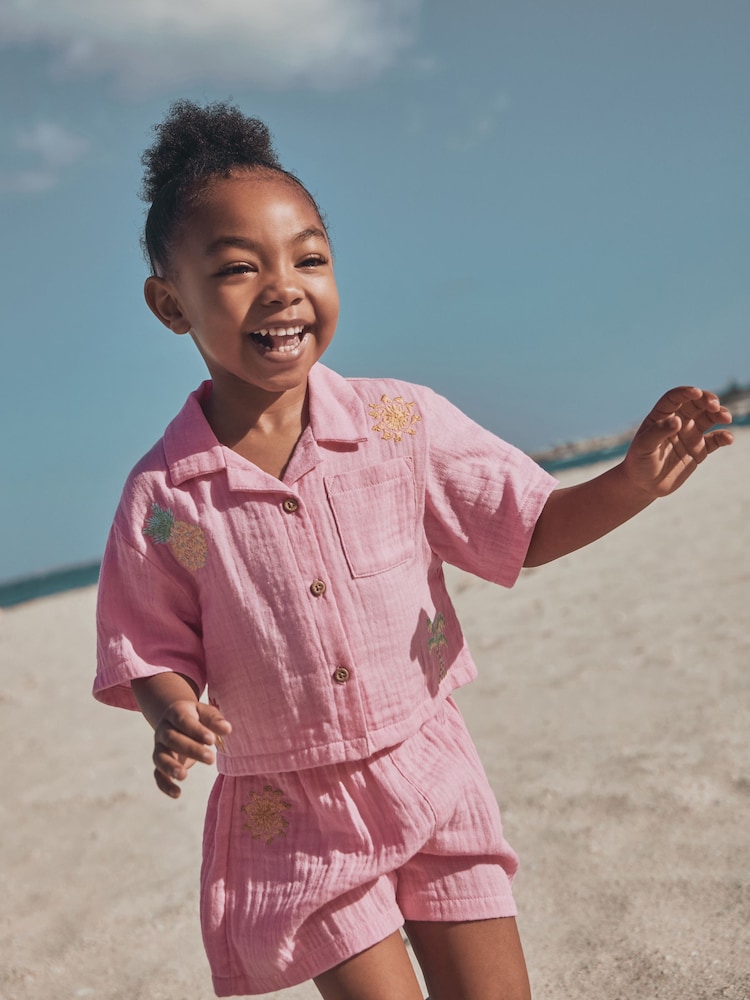 وردي - طقم متناسق مكوّن من قميص وشورت (3 شهور - 10 سنوات) - Image 1 of 3