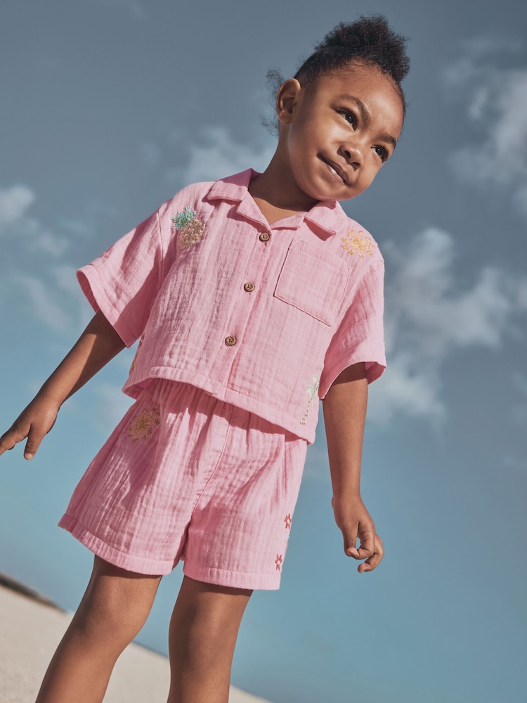 وردي - طقم متناسق مكوّن من قميص وشورت (3 شهور - 10 سنوات) - Image 2 of 3