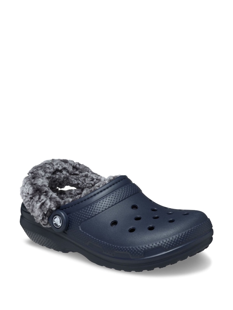 Crocs Blue Classic Fleece Lined Clogs - Image 1 of 4 Crocs Blue Classic Fleece Lined Clogs - Image 1 of 4