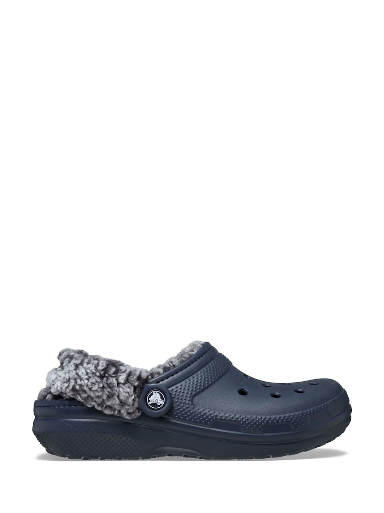 Crocs Blue Classic Fleece Lined Clogs - Image 2 of 4 Crocs Blue Classic Fleece Lined Clogs - Image 2 of 4