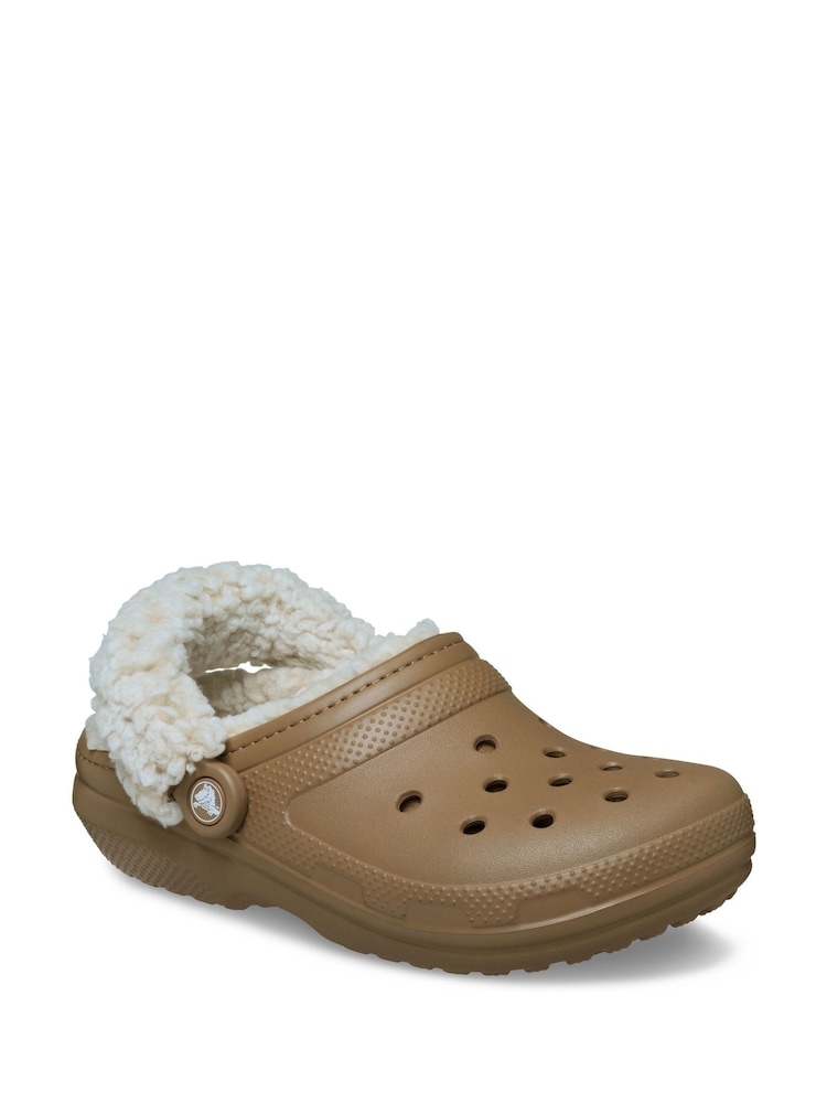 Crocs Brown Classic Fleece Lined Clogs - Image 1 of 4 Crocs Brown Classic Fleece Lined Clogs - Image 1 of 4