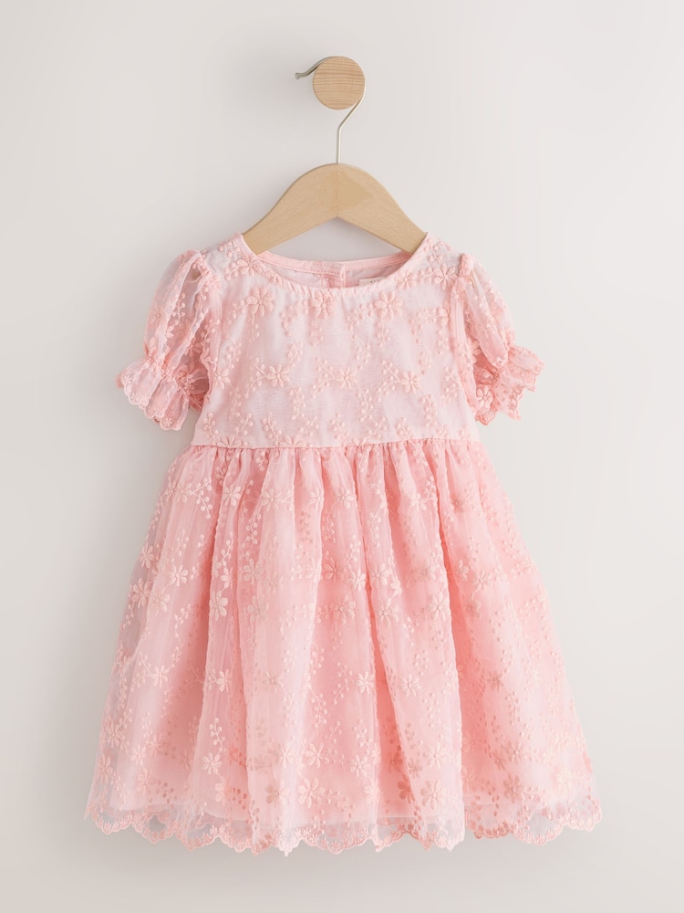 Buy Pastel Pink Embroidered Prom Dress (3mths-8yrs) from Next USA