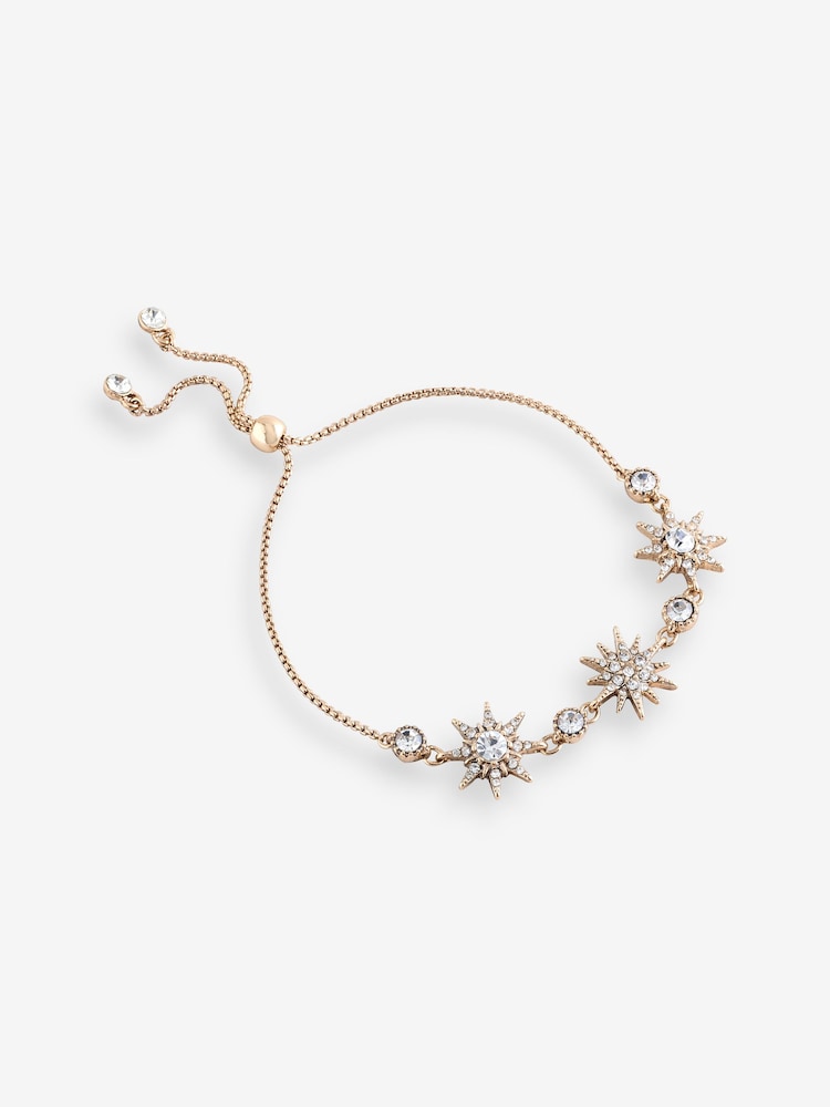 Mood Gold Tone Crystal Celestial Toggle Bracelet - Image 1 of 1