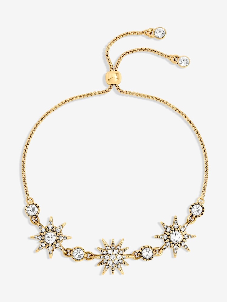 Mood Gold Tone Crystal Celestial Toggle Bracelet - Image 2 of 2 Mood Gold Tone Crystal Celestial Toggle Bracelet - Image 2 of 2