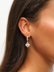 Mood Silver Crystal & Pave Clover Huggie Earrings Pack of 3 - Image 2 of 3