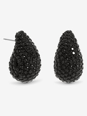 Mood Silver Jet Crystal Dome Stud Earrings - Image 1 of 3
