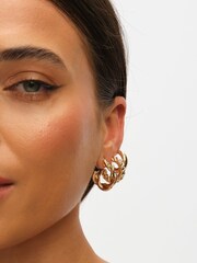 Mood Gold Tone Polished Twist Hoop Earrings Pack of 3 - Image 2 of 3