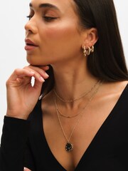 Mood Gold Tone Polished Twist Hoop Earrings Pack of 3 - Image 3 of 3
