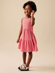 Red Stripe Strappy Crinkle Summer Dress (3-16yrs) - Image 1 of 8
