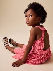 Red Stripe Strappy Crinkle Summer Dress (3-16yrs) - Image 4 of 8