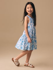 أزرق صباغة بالربط - Twist Back Summer Dress (3-16yrs) - Image 2 of 7