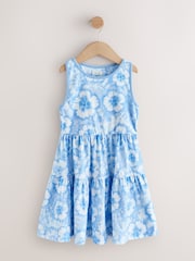 أزرق صباغة بالربط - Twist Back Summer Dress (3-16yrs) - Image 4 of 7