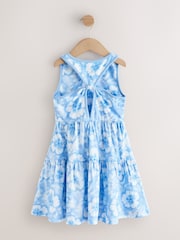 أزرق صباغة بالربط - Twist Back Summer Dress (3-16yrs) - Image 5 of 7
