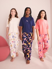 Dunkelblau/Rot - Pyjamas mit Jogginghosen 3er-Pack (3–16 J.) - Bild 1 von 5