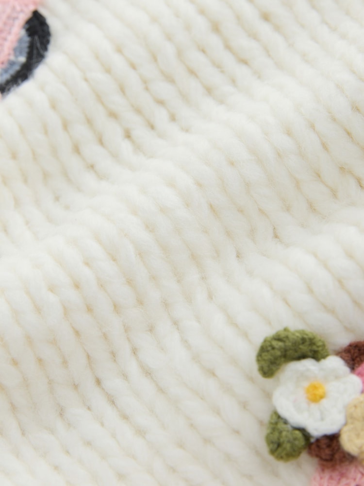 Ecru 3D Bikes Soft Touch Chunky Knit Cardigan - Image 3 of 3